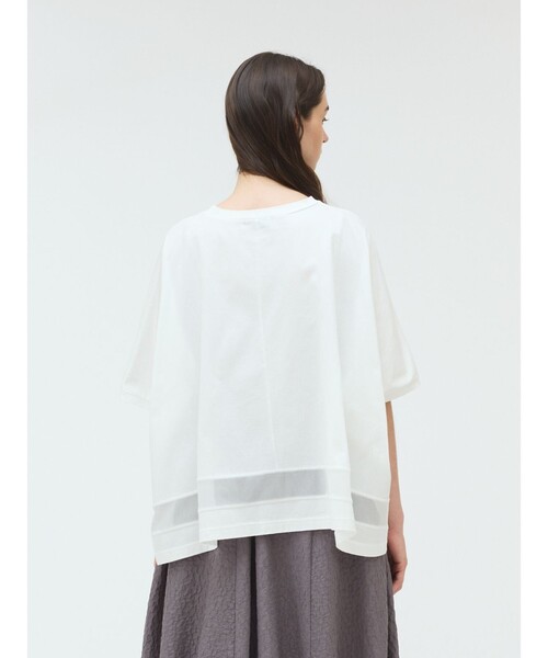 mizuiroind（ミズイロインド）の「mizuiro ind メッシュミックスワイドプルオーバー（Tシャツ/カットソー・レディース・ブラック/ネイビー/キナリ/オフホワイト/チャコールグレー・FREE）」の13枚目の写真