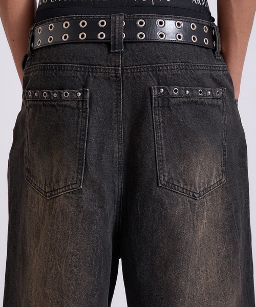 Overdyed Studed Baggy Jorts スタッズ　ショーツ　L セール】Overdyed Studed Baggy Jorts / オーバーダイスタッズ