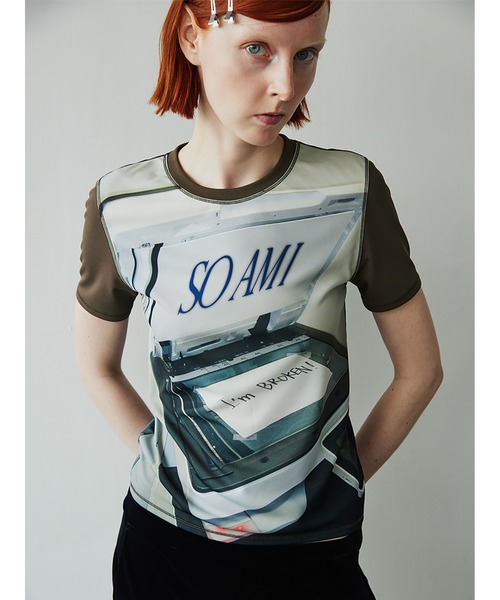 セール】SO AM I Panel Print T-shirt（Tシャツ/カットソー