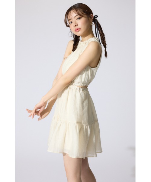 rienda(リエンダ)の「【AKB48 千葉恵里さん着用・女神ワンピ】ホルターネックギャザーミニフレアワンピース 夏服(ワンピース・レディース・カーキ系/ピンク/アイボリー/パープル系その他/ブラック・MEDIUM/SMALL)」の9枚目の写真