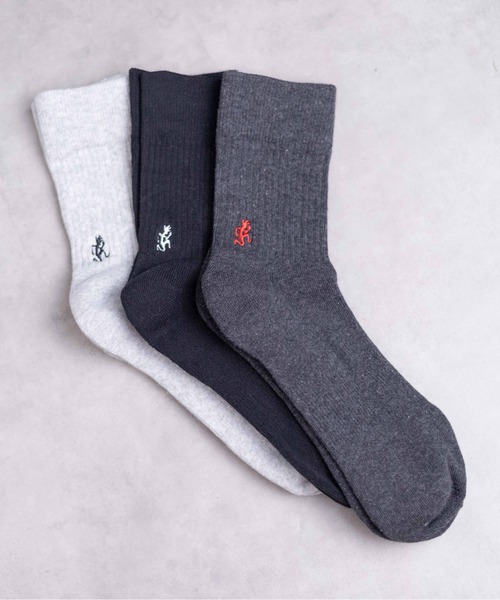 Gramicci(グラミチ)の「●GRAMICCI●BASIC CREW SOCKS(ソックス/靴下・メンズ・ブラック/その他/ホワイト・25-27/23-25)」の3枚目の写真