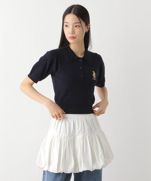 セール】【TeddyBear/テディベア】ケーブルポロニット（半袖） 452636