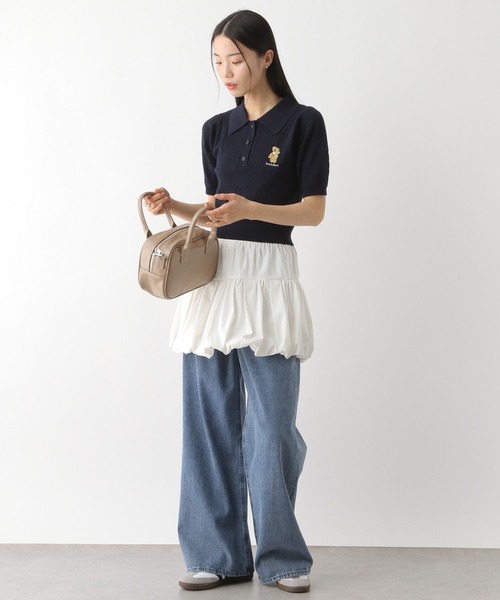 り*※様 テディ♡半袖 セール】【TeddyBear/テディベア】ケーブルポロニット（半袖） 452636