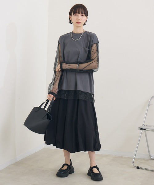 美品✨PICTURES 2wayドット&ストライプバルーンスカート　ピクチャーズ WEB限定】ストライプバルーンスカート
