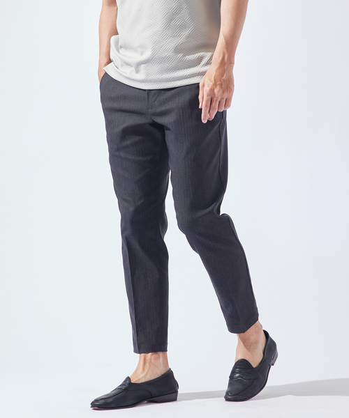 ABAHOUSE GRAY（アバハウスグレイ）の「【ハイパーストレッチ】ヘリンボーン イージー スラックス パンツ（スラックス・メンズ・ブラック/チャコールグレー/ベージュ/ネイビー・44/46/48/50）」の2枚目の写真