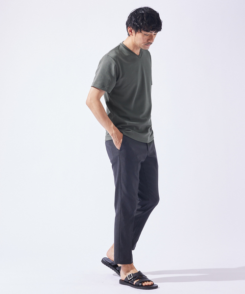 ABAHOUSE GRAY（アバハウスグレイ）の「【ハイパーストレッチ】ヘリンボーン イージー スラックス パンツ（スラックス・メンズ・ブラック/チャコールグレー/ベージュ/ネイビー・44/46/48/50）」の7枚目の写真