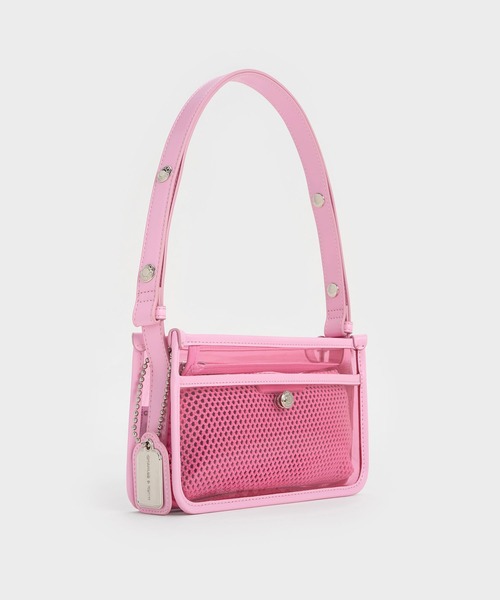 CHARLES & KEITH(チャールズ & キース)の「Norah ノラ シースルーショルダーバッグ(ショルダーバッグ・レディース・クリア/ピンク系その他5・S)」の3枚目の写真
