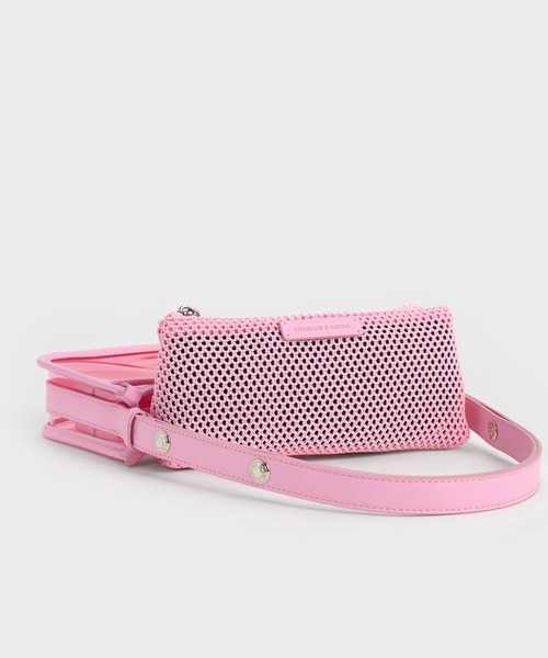 CHARLES & KEITH(チャールズ & キース)の「Norah ノラ シースルーショルダーバッグ(ショルダーバッグ・レディース・クリア/ピンク系その他5・S)」の5枚目の写真