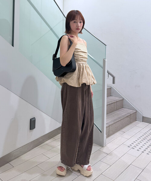 【mline】 バルーンビスチェ　べージュ セール】【新色追加！BEI/BLU】バルーンビスチェ（シャツ
