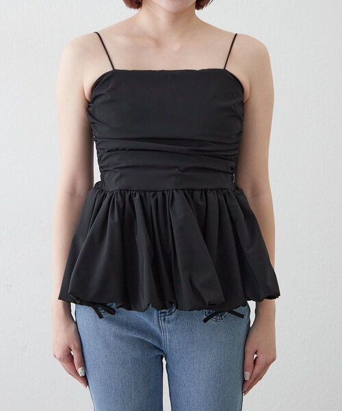 mline(エムライン)の「【新色追加!BEI/BLU】バルーンビスチェ(シャツ/ブラウス・レディース・オフホワイト/ブラック/ベージュ/ブルー・FREE)」の21枚目の写真