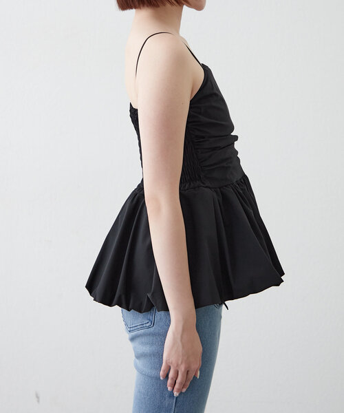 mline(エムライン)の「【新色追加!BEI/BLU】バルーンビスチェ(シャツ/ブラウス・レディース・オフホワイト/ブラック/ベージュ/ブルー・FREE)」の22枚目の写真