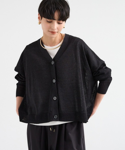 BARNYARDSTORM（バンヤードストーム）の「BARNYARDSTORM / リネンコンライトカーディガン（カーディガン/ボレロ・レディース・ベージュ/ブラック・FREE）」の8枚目の写真