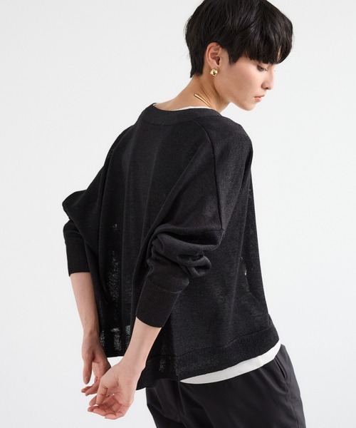 BARNYARDSTORM（バンヤードストーム）の「BARNYARDSTORM / リネンコンライトカーディガン（カーディガン/ボレロ・レディース・ベージュ/ブラック・FREE）」の7枚目の写真