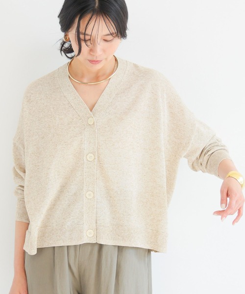 BARNYARDSTORM（バンヤードストーム）の「BARNYARDSTORM / リネンコンライトカーディガン（カーディガン/ボレロ・レディース・ベージュ/ブラック・FREE）」の3枚目の写真