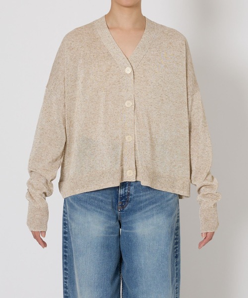 BARNYARDSTORM（バンヤードストーム）の「BARNYARDSTORM / リネンコンライトカーディガン（カーディガン/ボレロ・レディース・ベージュ/ブラック・FREE）」の20枚目の写真
