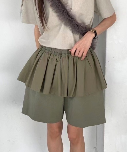 Vipoa(ヴィポア)の「フェイクツーピースハーフパンツ(その他パンツ・レディース・カーキ/ブラック/ホワイト・FREE)」の11枚目の写真
