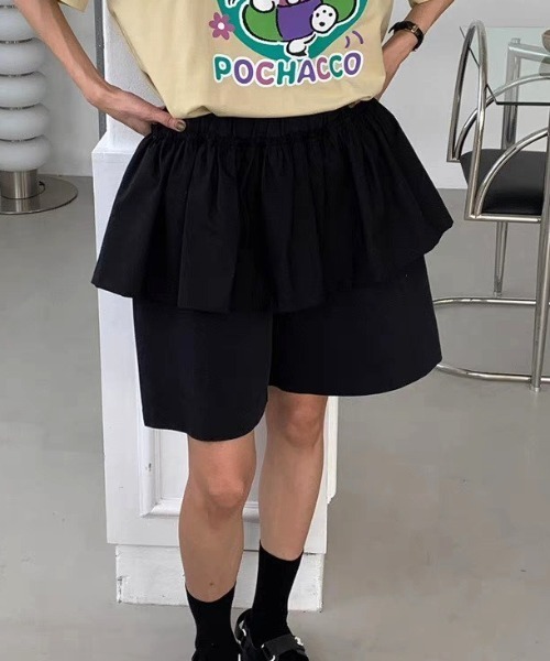 Vipoa(ヴィポア)の「フェイクツーピースハーフパンツ(その他パンツ・レディース・カーキ/ブラック/ホワイト・FREE)」の8枚目の写真