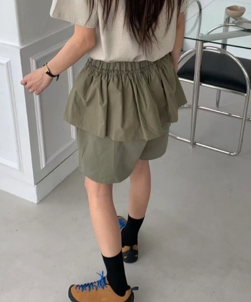 Vipoa(ヴィポア)の「フェイクツーピースハーフパンツ(その他パンツ・レディース・カーキ/ブラック/ホワイト・FREE)」の17枚目の写真