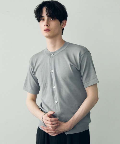 Shoowtime(ショウタイム)の「button-down summer knit tops / ボタンダウンサマーニットトップス(Tシャツ/カットソー・メンズ・ダークグレー/ホワイト/ブラック・X-LARGE/LARGE/MEDIUM)」の3枚目の写真