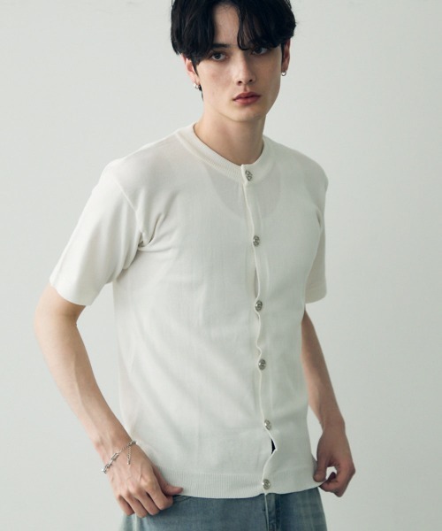 Shoowtime(ショウタイム)の「button-down summer knit tops / ボタンダウンサマーニットトップス(Tシャツ/カットソー・メンズ・ダークグレー/ホワイト/ブラック・X-LARGE/LARGE/MEDIUM)」の11枚目の写真