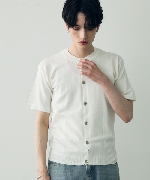 Shoowtime(ショウタイム)の「button-down summer knit tops / ボタンダウンサマーニットトップス(Tシャツ/カットソー・メンズ・ダークグレー/ホワイト/ブラック・X-LARGE/LARGE/MEDIUM)」の14枚目の写真