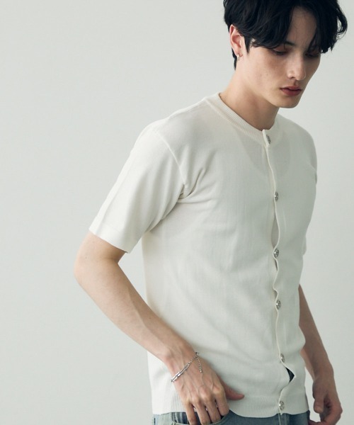 Shoowtime(ショウタイム)の「button-down summer knit tops / ボタンダウンサマーニットトップス(Tシャツ/カットソー・メンズ・ダークグレー/ホワイト/ブラック・X-LARGE/LARGE/MEDIUM)」の19枚目の写真