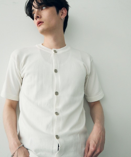 Shoowtime(ショウタイム)の「button-down summer knit tops / ボタンダウンサマーニットトップス(Tシャツ/カットソー・メンズ・ダークグレー/ホワイト/ブラック・X-LARGE/LARGE/MEDIUM)」の21枚目の写真
