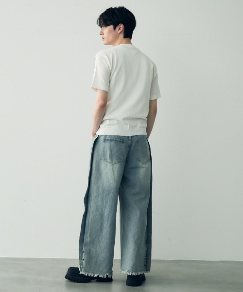 Shoowtime(ショウタイム)の「button-down summer knit tops / ボタンダウンサマーニットトップス(Tシャツ/カットソー・メンズ・ダークグレー/ホワイト/ブラック・X-LARGE/LARGE/MEDIUM)」の5枚目の写真