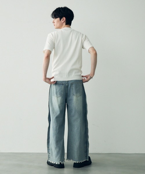 Shoowtime(ショウタイム)の「button-down summer knit tops / ボタンダウンサマーニットトップス(Tシャツ/カットソー・メンズ・ダークグレー/ホワイト/ブラック・X-LARGE/LARGE/MEDIUM)」の6枚目の写真