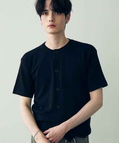 Shoowtime(ショウタイム)の「button-down summer knit tops / ボタンダウンサマーニットトップス(Tシャツ/カットソー・メンズ・ダークグレー/ホワイト/ブラック・X-LARGE/LARGE/MEDIUM)」の7枚目の写真