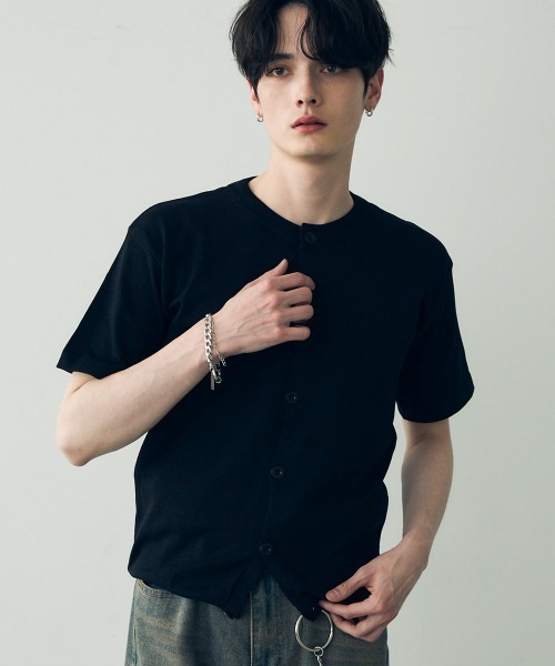 Shoowtime(ショウタイム)の「button-down summer knit tops / ボタンダウンサマーニットトップス(Tシャツ/カットソー・メンズ・ダークグレー/ホワイト/ブラック・X-LARGE/LARGE/MEDIUM)」の8枚目の写真