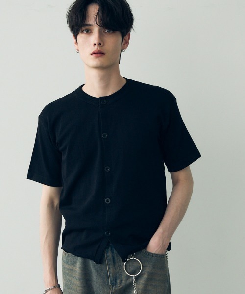 Shoowtime(ショウタイム)の「button-down summer knit tops / ボタンダウンサマーニットトップス(Tシャツ/カットソー・メンズ・ダークグレー/ホワイト/ブラック・X-LARGE/LARGE/MEDIUM)」の9枚目の写真