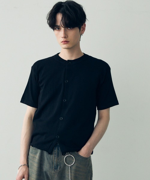 Shoowtime(ショウタイム)の「button-down summer knit tops / ボタンダウンサマーニットトップス(Tシャツ/カットソー・メンズ・ダークグレー/ホワイト/ブラック・X-LARGE/LARGE/MEDIUM)」の10枚目の写真
