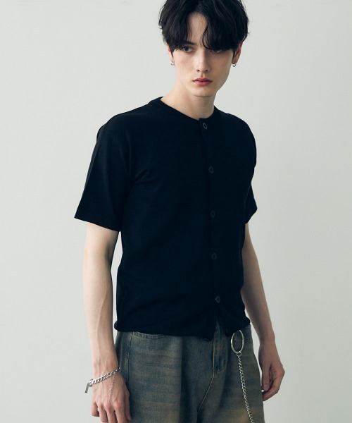 Shoowtime(ショウタイム)の「button-down summer knit tops / ボタンダウンサマーニットトップス(Tシャツ/カットソー・メンズ・ダークグレー/ホワイト/ブラック・X-LARGE/LARGE/MEDIUM)」の22枚目の写真