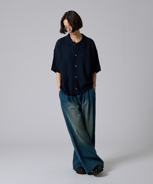 thoughts of other シルクシャツ シルバーボタン SILVER BUTTON KNIT SHIRT / シルバーボタンニットシャツ（シャツ