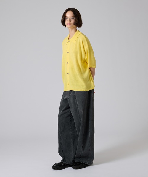 ONCILY（オンシェリー）の「SILVER BUTTON KNIT SHIRT / シルバーボタンニットシャツ（シャツ/ブラウス・メンズ・ブルー/アイボリー/ブラック/ネイビー/イエロー・SMALL/MEDIUM/LARGE）」の7枚目の写真