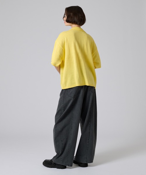 ONCILY（オンシェリー）の「SILVER BUTTON KNIT SHIRT / シルバーボタンニットシャツ（シャツ/ブラウス・メンズ・ブルー/アイボリー/ブラック/ネイビー/イエロー・SMALL/MEDIUM/LARGE）」の6枚目の写真