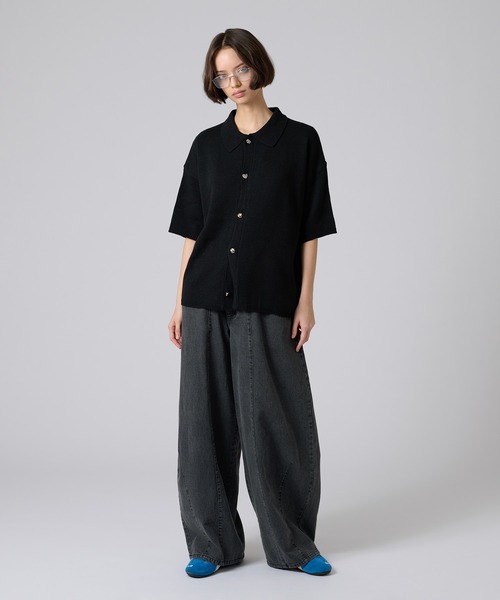 SILVER BUTTON KNIT SHIRT / シルバーボタンニットシャツ（シャツ