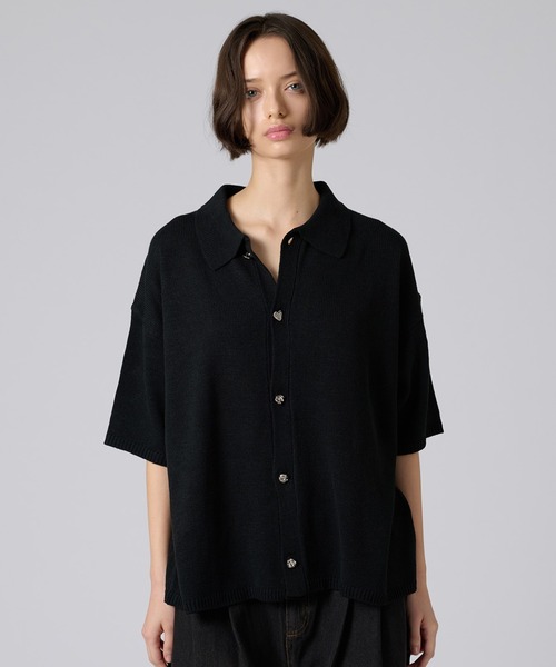 SILVER BUTTON KNIT SHIRT / シルバーボタンニットシャツ（シャツ