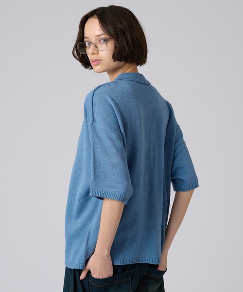 ONCILY（オンシェリー）の「SILVER BUTTON KNIT SHIRT / シルバーボタンニットシャツ（シャツ/ブラウス・メンズ・ブルー/アイボリー/ブラック/ネイビー/イエロー・SMALL/MEDIUM/LARGE）」の19枚目の写真