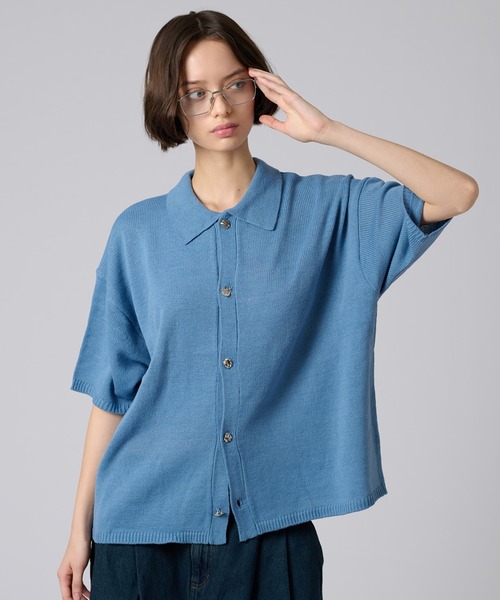 SILVER BUTTON KNIT SHIRT / シルバーボタンニットシャツ（シャツ
