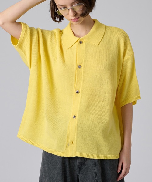 SILVER BUTTON KNIT SHIRT / シルバーボタンニットシャツ（シャツ