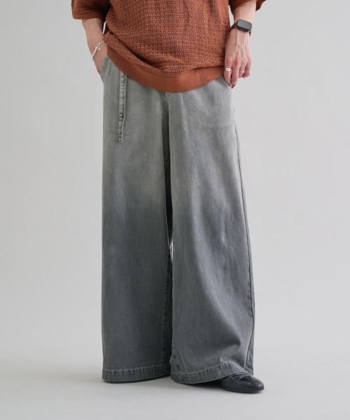 epnok（エプノック）の「グラデーションデニムワイドパンツ（デニムパンツ・メンズ・インディゴブルー/ブルー系その他/ブラウン/グレー/ブラック・SMALL/MEDIUM/LARGE）」の3枚目の写真