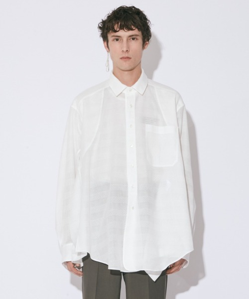 ブラウス シャツ ビューティフルピープル beautiful people double-end leno     cloth work shirt double-end leno cloth work shirt（シャツ/ブラウス