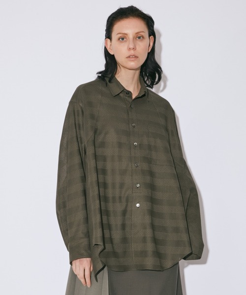 ブラウス シャツ ビューティフルピープル beautiful people double-end leno     cloth work shirt double-end leno cloth work shirt（シャツ/ブラウス