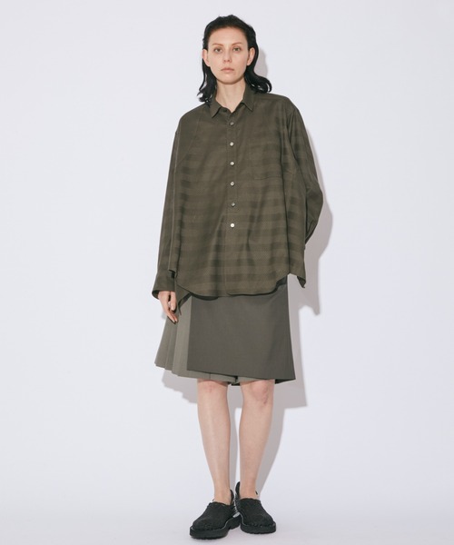 beautiful people（ビューティフルピープル）の「double-end leno     cloth work shirt（シャツ/ブラウス・レディース・オフホワイト/ブラック/オリーブ・36）」の16枚目の写真