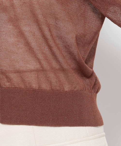 Andemiu（アンデミュウ）の「シアーVネックカーディガン494362（カーディガン/ボレロ・レディース・オフホワイト/ブラック/モカ・FREE）」の15枚目の写真