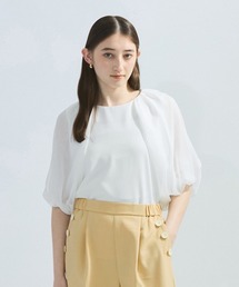 【接触冷感】シフォンスリーブブラウス≪洗濯機で洗える≫