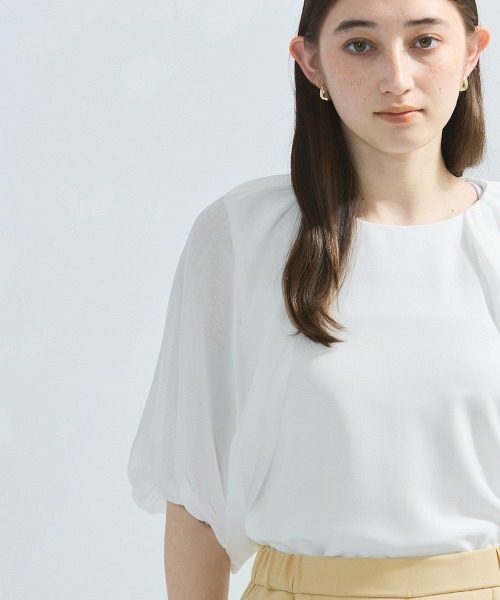 ketty(ケティ)の「【接触冷感】シフォンスリーブブラウス≪洗濯機で洗える≫(シャツ/ブラウス・レディース・ブラック/ホワイト・M)」の5枚目の写真