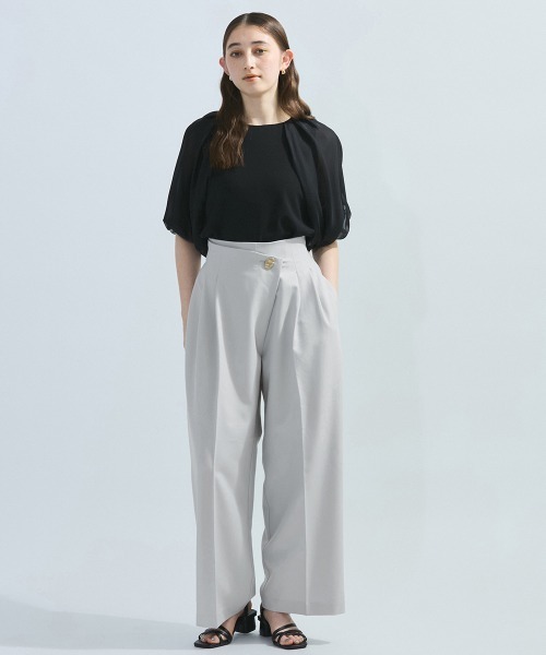 ketty(ケティ)の「【接触冷感】シフォンスリーブブラウス≪洗濯機で洗える≫(シャツ/ブラウス・レディース・ブラック/ホワイト・M)」の13枚目の写真